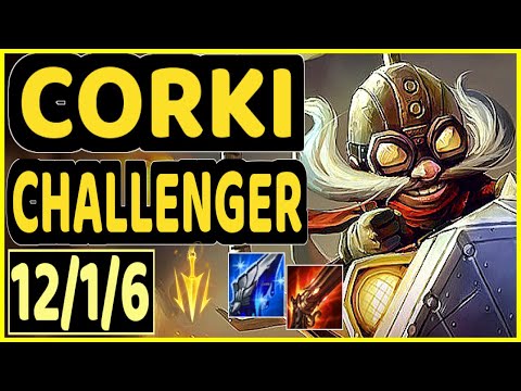 FATE (CORKI) - 12/1/6 KDA MID CHALLENGER GAMEPLAY - KR