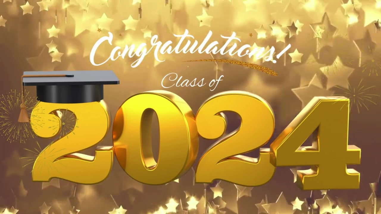 4K Class of 2024 Graduate Stars Stars Background Video Screen Loop (NO SOUND)