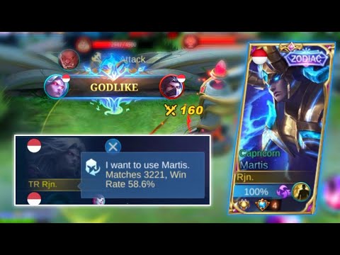 MARTIS 3000 MATCH EASY GAME! NO DEATH ❗ GAMEPLAY TOP GLOBAL MARTIS INDONESIA - Mobile Legends