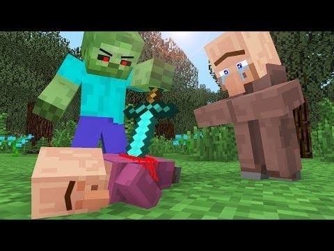 Zombie vs Villager Life 2 - Alien Being Minecraft Animation