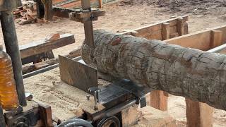 The Process of Cutting Coconut Wood 5x7 for Building Construction