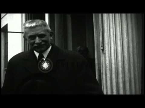 Elihu Root posing outside a building during his visit to Russia. HD Stock Footage