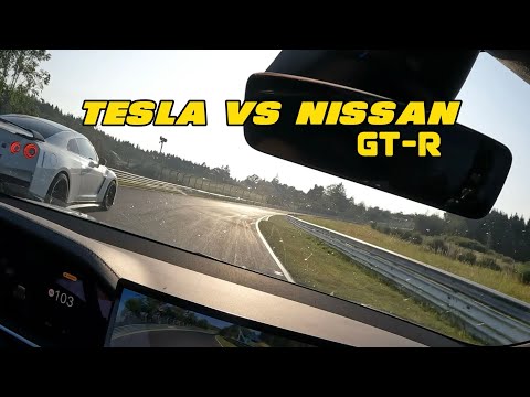 Cheapest Tesla Model S vs Nissan GTR on Nürburgring racetrack!