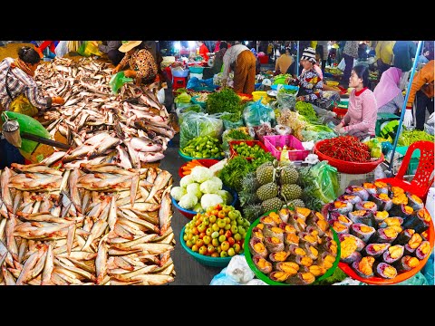 Early morning food market, vegetable & fish market, farmers' morning food market