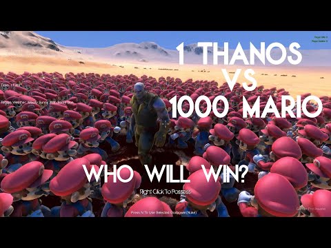 1 THANOS vs 1000 MARIO | FUN GAMEPLAY