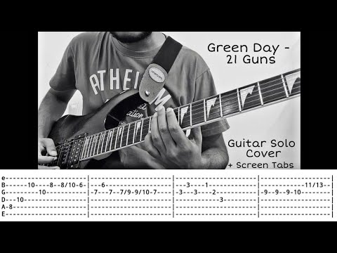 21 Guns | Green Day | Guitar Solo Cover | Screen Tabs | Guitar Cover | Guitar Lesson