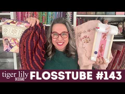 Flosstube 143 - Pretty in Pinks SAL Start, Tiger Needlepoint, Maya Shawl Finish & Sock KAL FUN!