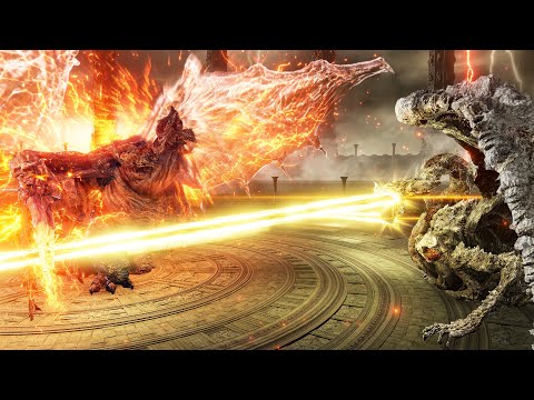 Dragonlord Placidusax VS Bayle The Dread Lore Accurate Boss Fight - Elden Ring Shadow Of The Erdtree
