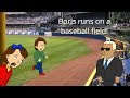 Boris runs on a baseball field/Grounded