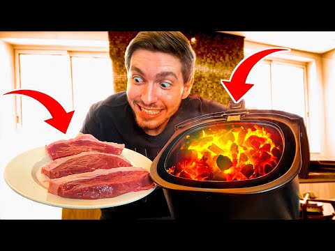 LIPÃO NA COZINHA - FIZ UMA PICANHA com CARVÃO NA AIR FRAYER!!!