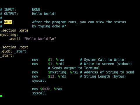 Hello World in ASSEMBLY
