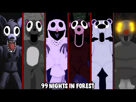 99 Nights in the Forest - OWL VS DEER VS WOLF VS BEAR VS CAT VS REINDEER  | Jumpscare - Roblox