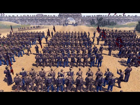 Huge Confederate Army Siege of FORT WALLS! - Men of War: Civil War Mod Battle Simulator