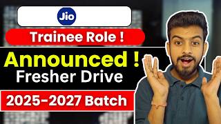 Jio New Hiring Announced ! OFF Campus Drive For 2027, 2026, 2025 Batch | Fresher Jobs