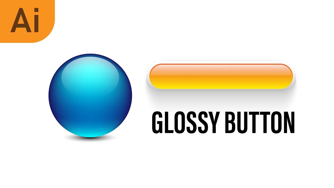 Glossy Button and Shadow | Illustrator Tutorial