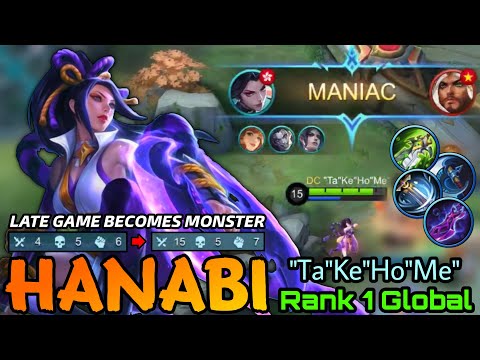MANIAC! Resplendent Iris Hanabi Late Game Become Monster! - Top 1 Global Hanabi "Ta"Ke"Ho"Me" - MLBB