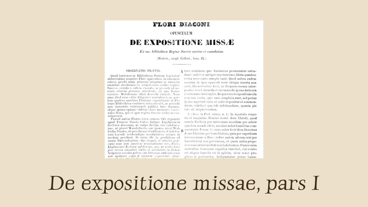 De expositione missae, pars I (c. 9th century)