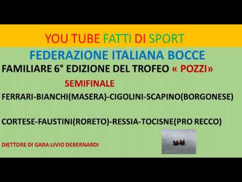 Bocce : Semifinali 6° Edizione Trofeo Pozzi - La Familiare - Alessandria