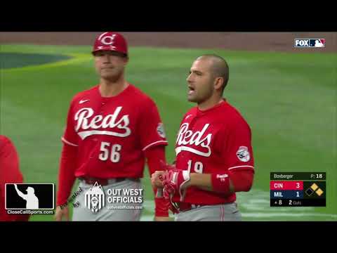 Ejection 095 - Joey Votto Ejected by Doug Eddings After Check Swing, Gesture Toward Eyes, And So On