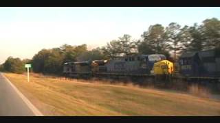 preview picture of video 'Pacing CSX 4601 SD80MAC Through Central Alabama'