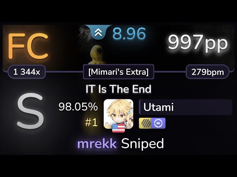 9.0⭐ Utami | Ice Nine Kills - IT Is The End [Mimari's Extra] +HDDT 98.05% (#1 997pp FC) - osu!