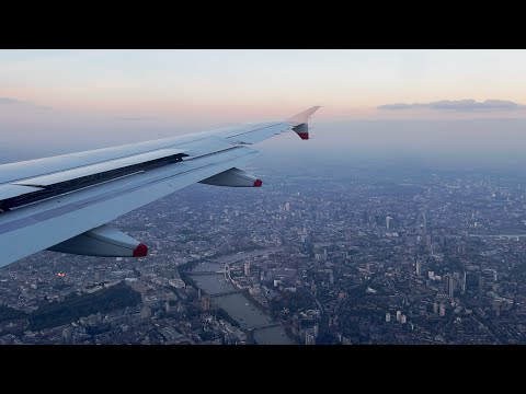 Sunset Flying Over London - Arriving Into Heathrow
