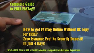 How to Install & get FREE FASTag Online without RC Copy? 0 Issuance Fee I 0 Deposit, In 5 days only