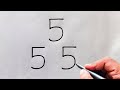 How to draw Elephant from number 555 | Easy Elephant drawing for beginners | हाथी चित्र