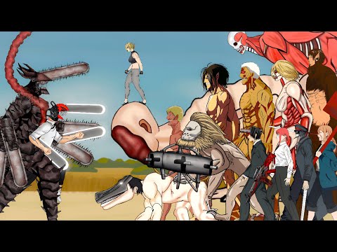 Devil Chainsaw Man vs All TItan Shifters | Makima, Aki ,Power, Gun Devil, Fox Devil, Katana Man +