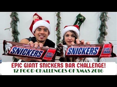 EPIC GIANT SNICKERS BAR CHALLENGE! 12 FOOD CHALLENGES OF XMAS #2