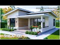 Modern Small House Design | 9m x 9m with 2 Bedroom (Simple life)