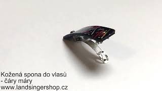 Kožená spona do vlasů - čáry máry