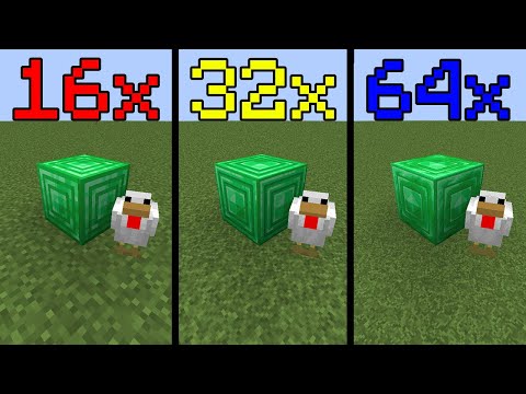 minecraft textures 16x vs 32x vs 64x