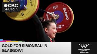 Charlotte Simoneau wins gold in women's 69kg weightlifting on Day 5 of the Commonwealth Games
