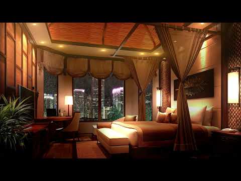 4k Cozy New York's night of thunderstorms and rain hitting the Window. Beautiful. (Study, Calm)