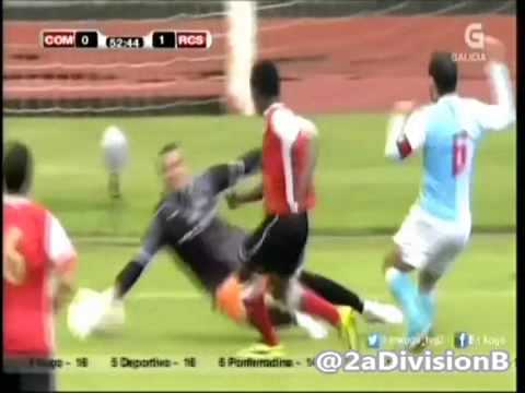 Gol de KONE (Racing) - Compostela vs Racing de Santander  - 2ª División B