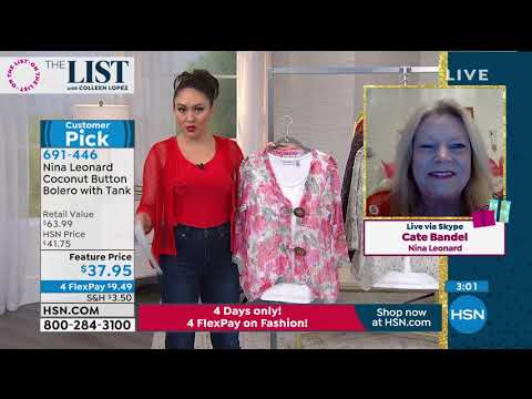 Nina Leonard Coconut Button Bolero with Tank