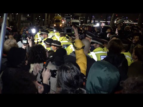 Police and Kill The Bill Protestors Clash Outside New Scotland Yard