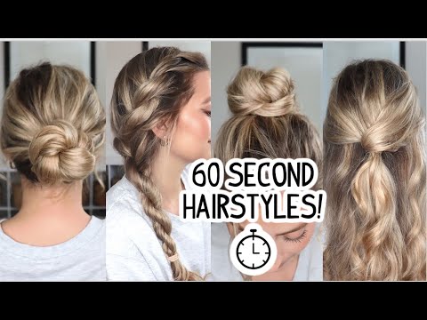 4 60 SECOND HAIRSTYLES! Yes, I Timed Them! Short, Medium & Long Hairstyles