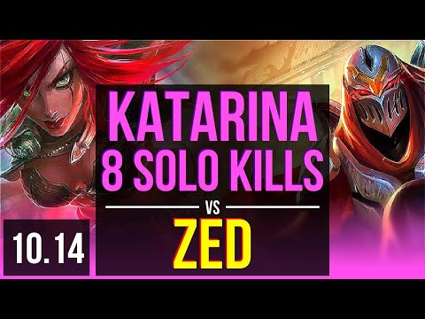 KATARINA vs ZED (MID) | 2.7M mastery points, 5 early solo kills, 8 solo kills | KR Diamond | v10.14