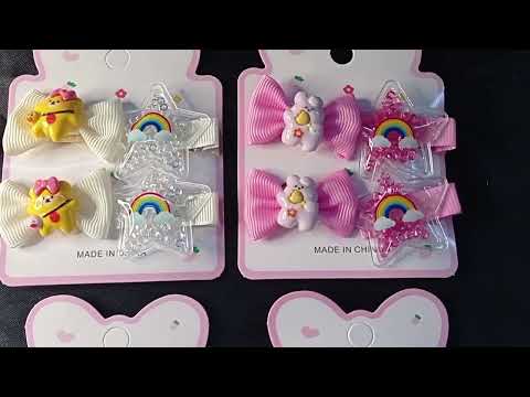 KIT INFANTIL 2 PRESILHAS,2 BUCHINHAS ARCO ÍRIS