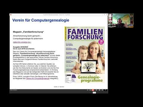 Online-Stammtisch Familienforschung - 27.05.2021: Genealogieprogramme