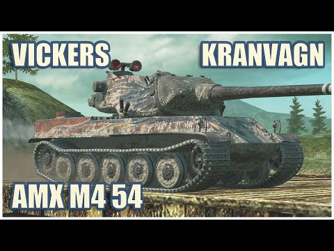 AMX M4 mle. 54, Kranvagn & Vickers Light • WoT Blitz Gameplay