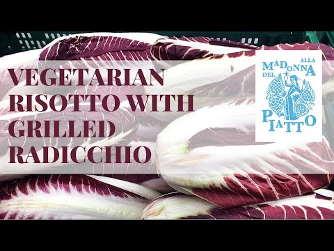 Light vegetarian risotto with grilled radicchio