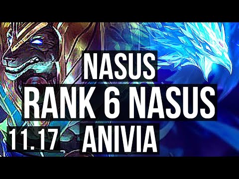 NASUS vs ANIVIA (MID) | Rank 6 Nasus, 13/2/5, 1.5M mastery, 500+ games | NA Grandmaster | v11.17