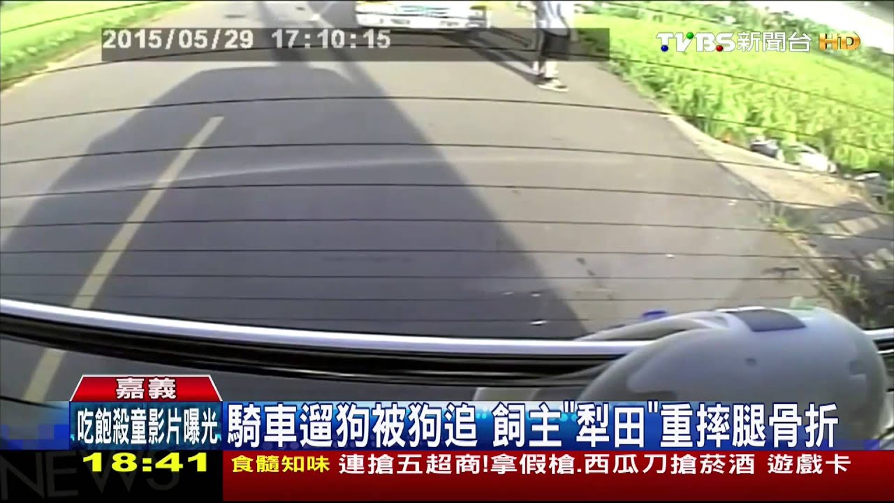 騎車遛狗被狗追 飼主「犁田」重摔腿骨折