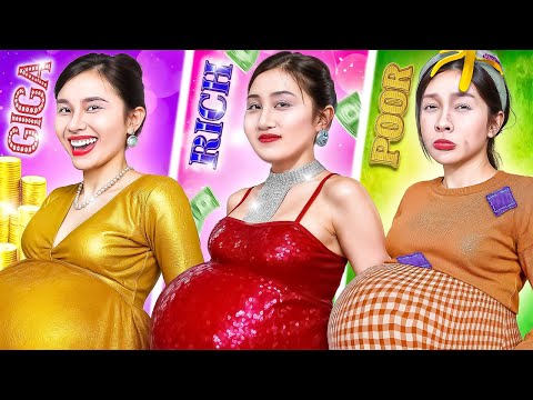 Femme Enceinte Riche Vs Pauvre Vs Giga Riche À L'hôpital ! Qui Est La Meilleure Enceinte ?