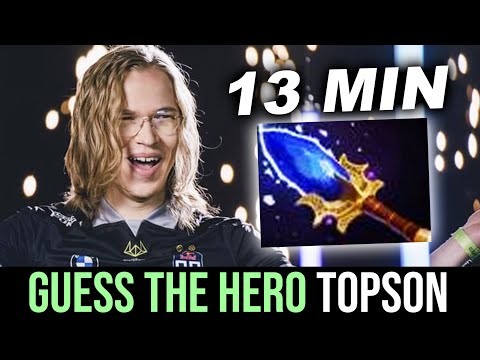 13 min FIRST item Aghanim — Guess the Hero mid by Topson