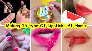 Making 15 type of lipsticks at home||how to make lipstick at home||homemade lipstick||sajal malik