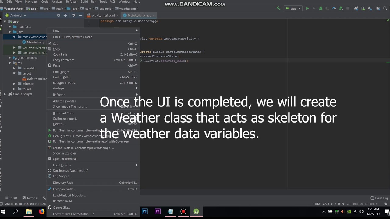 Developing a simple Weather App using API | PART - 1 | ANDROID STUDIO
